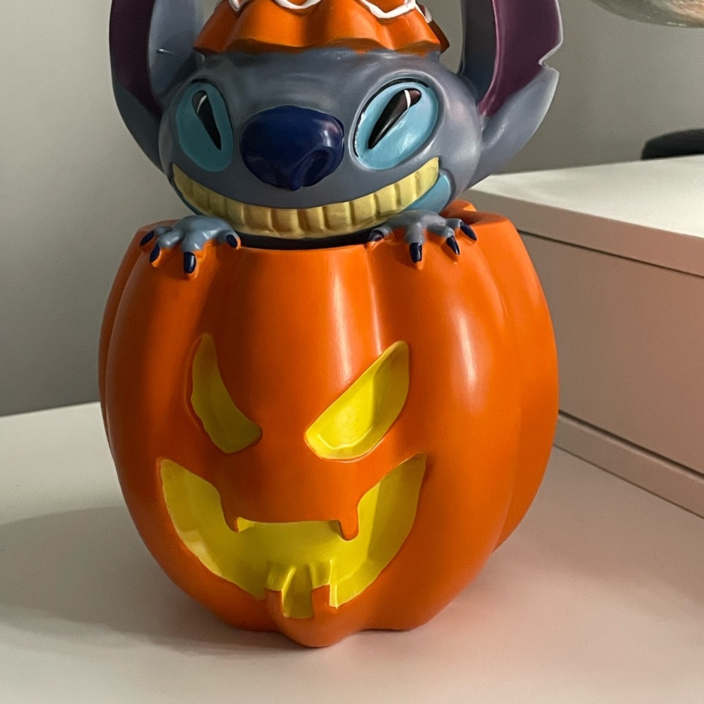 Disney Stitch Halloween Pumpkin Decor - Orange and Yellow